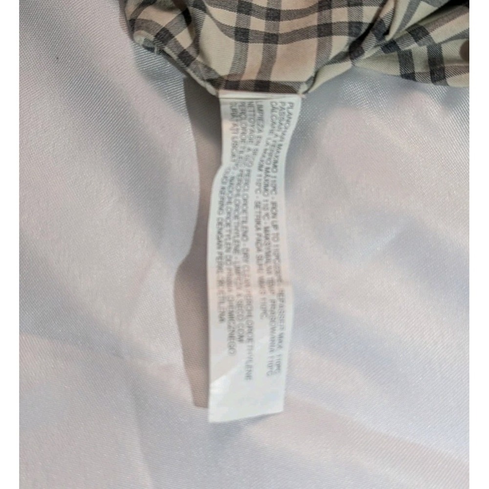 Zara Man Men's Medium Cream‎ and Navy Plaid Button Up Long Sleeve Shirt - Picture 10 of 10